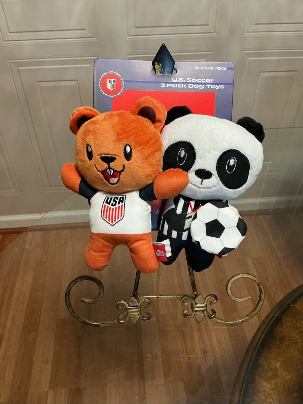 Gmason U.S Soccer 2 Pack Dog Toys  With Clinker & Squeaker 7”